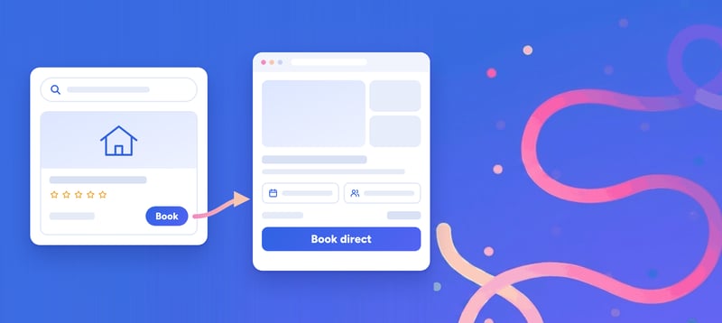 Diagram of a vacation rental on Google linking to the host's own booking site