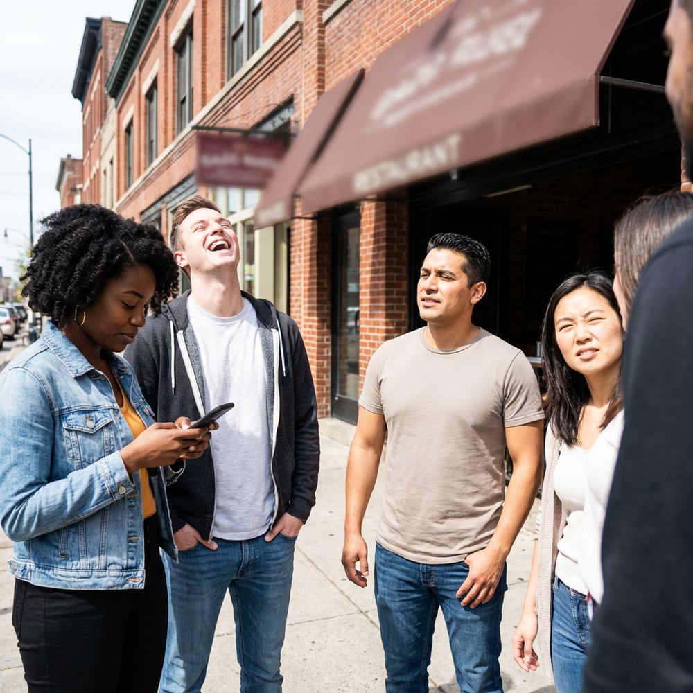 Team outside restaurant
