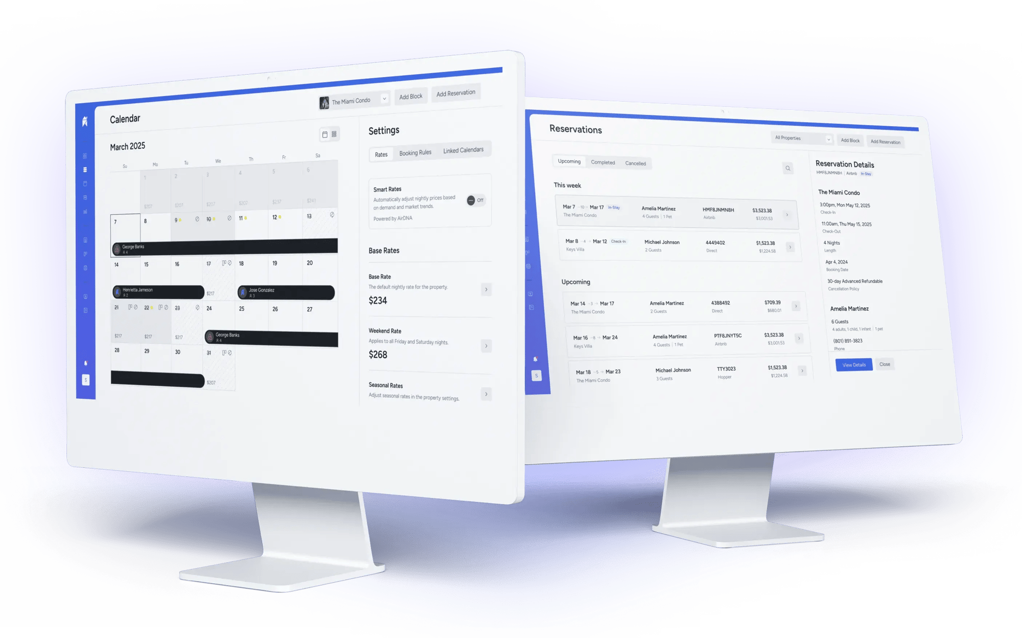 Futurestay platform displayed on multiple monitors