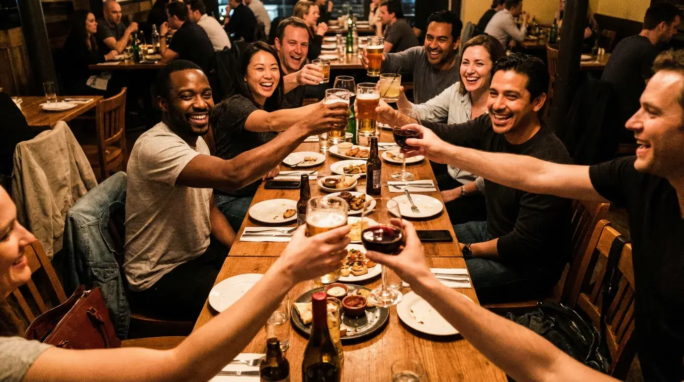 Team dinner cheers