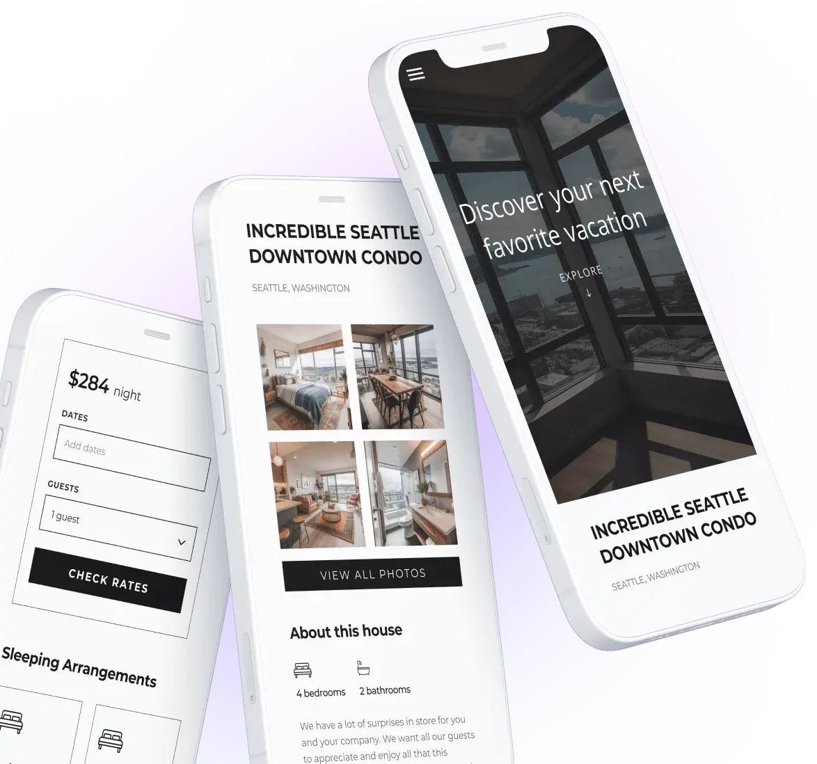 Direct booking website examples built with Futurestay
